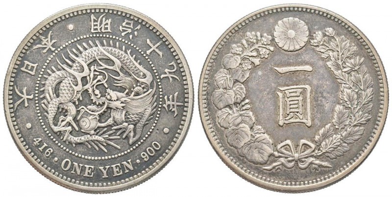 Japan, Mutsuhito
Meiji 1868-1912 
Yen 1886, Year 19, AG 26.93 g. 
Ref : KM#A25.1...