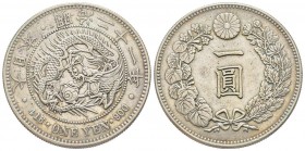 Japan, Mutsuhito
Meiji 1868-1912 
Yen 1888, Year 21, AG 26.93 g. 
Ref : KM#25.2
Conservation : TTB/SUP
