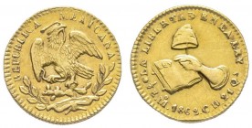 Mexico
Repubblica 1823-1864
1/2 Escudo, 1852, AU 1.68 g.
Conservation : Superbe