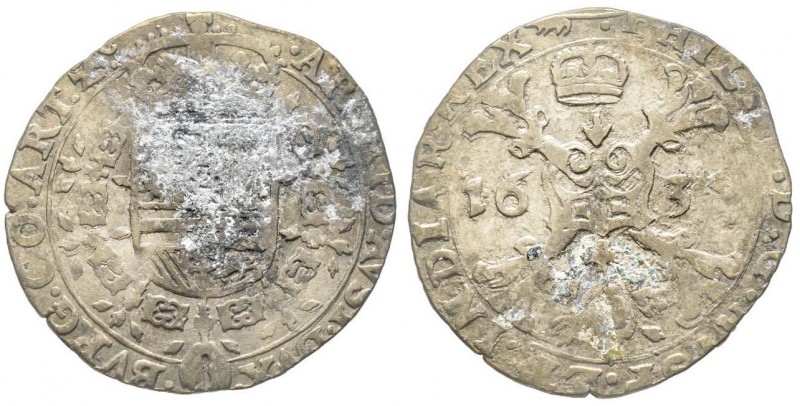 Spanish Netherlands
Philip IIII 1621-1665
1/4 patagon, 163-, AG 6.64 g.
Conserva...