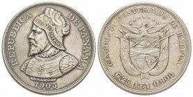 Panama
50 cents, 1905, AG 25 g.
Ref : KM#5
Conservation : TTB+