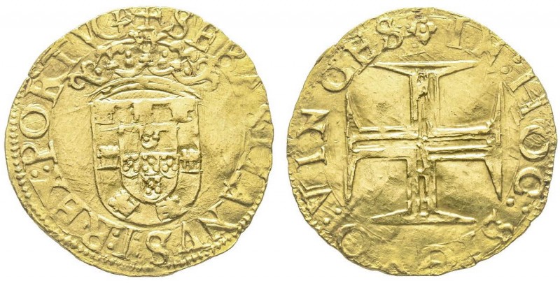 Portugal
Sebastian I 1557-1578
Cruzado, AU 3.81 g.
Ref : Fried. 41 Gomes 28 var
...