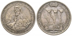 San Marino 
Vecchia monetazione, 1864-1938.
20 Lire 1931, AG 15.11 g.
Ref : Pag. 342
Conservation : TTB+