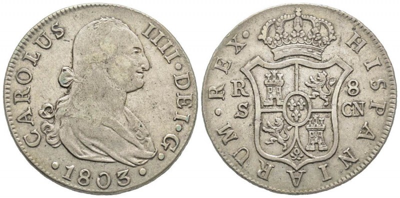 Spain
Carlo IV 1788-1808
8 Reales, 1803, AG 26.71 g.
Ref : KM1432.2, CC-12577
Co...