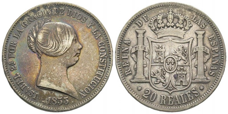 Spain
Isabella II 1833-1868
20 Reales, 1855, Madrid, AG 25.84 g.
Conservation : ...