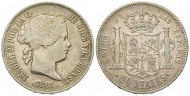 Spain
Isabella II 1833-1868
20 Reales, 1861, Madrid, AG 25.64 g.
Conservation : TTB