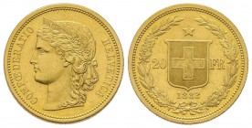 Switzerland
Confederation 
20 Francs, 1883, AU 6.45 g.
Conservation : Superbe