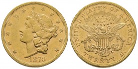 USA
20 Dollars, San Francisco, 1873 S, AU 33.43 g.
Ref : Fr. 175, KM#74.2
Conservation : pr.FDC