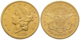 USA
20 Dollars, San Francisco, 1875 S, AU 33.43 g.
Ref : Fr. 175, KM#74.2
Conservation : pr.FDC