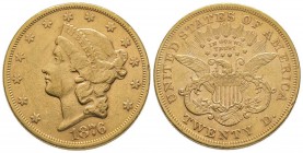 USA
20 Dollars, Philadelphia, 1876, AU 33.43 g.
Ref : Fr. 174, KM#74.2
Conservation : TTB