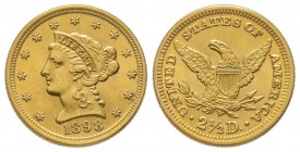 USA
2.5 Dollars, Philadephia, 1898, AU 4.17 g.
Ref : KM#72
Conservation : SUP-FDC