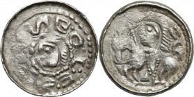 Medieval coins 
POLSKA/POLAND/POLEN/SCHLESIEN

Bolesław II Śmiały (1058-1080). Denar książęcy, Krakow (Cracow) - litera S 

Aw.: Głowa w lewoRw.:...