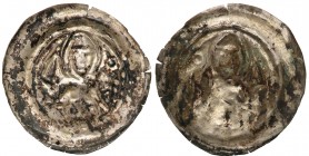 Medieval coins 
POLSKA/POLAND/POLEN/SCHLESIEN

Leszek Mazowiecki lub Odon. Brakteat - św. Maurycy, RARE 

Aw.: Książę w aureoli z mieczem i tarcz...