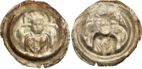 Medieval coins 
POLSKA/POLAND/POLEN/SCHLESIEN

Leszek Biały (1202-1227) brakteat - duchowny, RARE 

Aw.: Półpostać duchownego w szatach liturgicz...