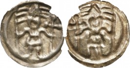 Medieval coins 
POLSKA/POLAND/POLEN/SCHLESIEN

Brakteat guziczkowy II połowa XIII wieku, Kujawy - RARE 

Aw.: Stojący rycerz w hełmie, trzymający...