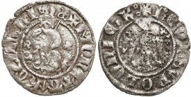 Medieval coins 
POLSKA/POLAND/POLEN/SCHLESIEN

Kazimierz III Wielki (1333-1370). Kwartnik duży (półgrosz), Krakow (Cracow) - RARE R4 

Aw.: Król ...