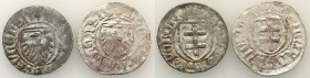 Medieval coins 
POLSKA/POLAND/POLEN/SCHLESIEN

Kazimierz IV Jagiellończyk (1446-1492). Szelag (Schilling), Torun, set 2 coins 

Aw.: Tarcza z krz...