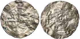 Medieval coins 
POLSKA/POLAND/POLEN/SCHLESIEN

Germany, Frankonia, Wormacja. Henryk II (1002–1024). Denar 1002-1024 

Aw.: Krzyż grecki, w trzech...