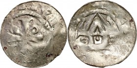 Medieval coins 
POLSKA/POLAND/POLEN/SCHLESIEN

Germany, Saxony (Sachsen), Magdeburg. Naśladownictwo denara typu OAP typu VI 

Aw: Krzyż z pastora...