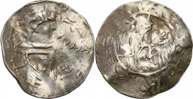 Medieval coins 
POLSKA/POLAND/POLEN/SCHLESIEN

Saskie naśladownictwo pensa anglosaskiego typu short cross. 

Pofalowana powierzchnia.

Details:...