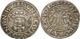 Sigismund I Old
POLSKA/ POLAND/ POLEN / POLOGNE / POLSKO

Zygmunt I Stary. Szelag (Schilling) 1546, Gdansk (Danzig) - POLON 

Ciekawy, nienotowan...