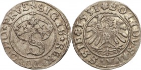 Sigismund I Old
POLSKA/ POLAND/ POLEN / POLOGNE / POLSKO

Zygmunt I Stary. Szelag (Schilling) 1531, Torun 

Wariant z końcówką na awersie PRVS.Pi...
