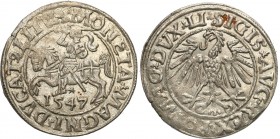 Sigismund II August
POLSKA/ POLAND/ POLEN/ LITHUANIA/ LITAUEN

Zygmunt II August. PółGrosz ( 1/2 Groschen) 1547, Vilnius 

Końcówki napisów LI / ...