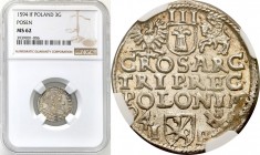 COLLECTION of Polish 3 grosze
POLSKA/ POLAND/ POLEN/ LITHUANIA/ LITAUEN

Zygmunt III Waza. Trojak - 3 grosze (Groschen) 1594, Poznan (Posen) NGC MS...