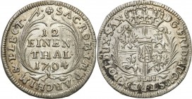 Augustus II the Strong 
POLSKA/ POLAND/ POLEN/ LITHUANIA/ LITAUEN

August II Mocny. 1/24 Talar (Thaler) 1704, Dresden 

Moneta sasko-polska. Bard...