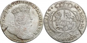 Augustus III the Sas 
POLSKA/ POLAND/ POLEN/ LITHUANIA/ LITAUEN

August III Sas Ort 18 groszy (Groschen) - Groschen 1754, Lipsk (Leipzig) 

Szero...