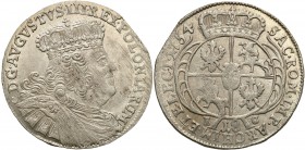 Augustus III the Sas 
POLSKA/ POLAND/ POLEN/ LITHUANIA/ LITAUEN

August III Sas. Ort 18 groszy (Groschen) - Groschen 1754, Lipsk (Leipzig) 

Szer...