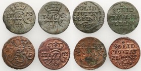 Augustus III the Sas 
POLSKA/ POLAND/ POLEN/ LITHUANIA/ LITAUEN

August III Sas. Gdansk (Danzig). Szelag (Schilling) 1757, Gdansk (Danzig) - 4 egze...