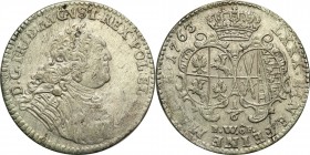 Augustus III the Sas 
POLSKA/ POLAND/ POLEN/ LITHUANIA/ LITAUEN

August III Sas. 1/6 Talar (Thaler) (4 grosze) 1763 FWôF, Dresden 

Zielonkawa pa...