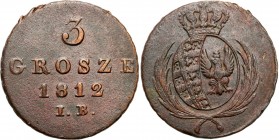Duchy of Warsaw
POLSKA/ POLAND/ POLEN / POLOGNE / POLSKO

Księstwo Warszawskie. Trojak - 3 grosze (Groschen) 1812 IB, Warszawa (Warsaw) - NICE 

...