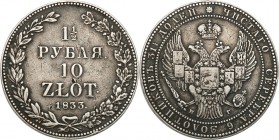 Poland XIX century / Russia 
POLSKA / POLAND / POLEN / RUSSIA / RUSSLAND / РОССИЯ

Polska XIX w. / Rosja. Nicholas I. 1 1/2 Rubel (Rouble) = 10 zlo...