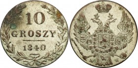 Poland XIX century / Russia 
POLSKA / POLAND / POLEN / RUSSIA / RUSSLAND / РОССИЯ

Polska XIX w./Rosja. Nicholas I. 10 groszy (Groschen) 1840 MW, W...