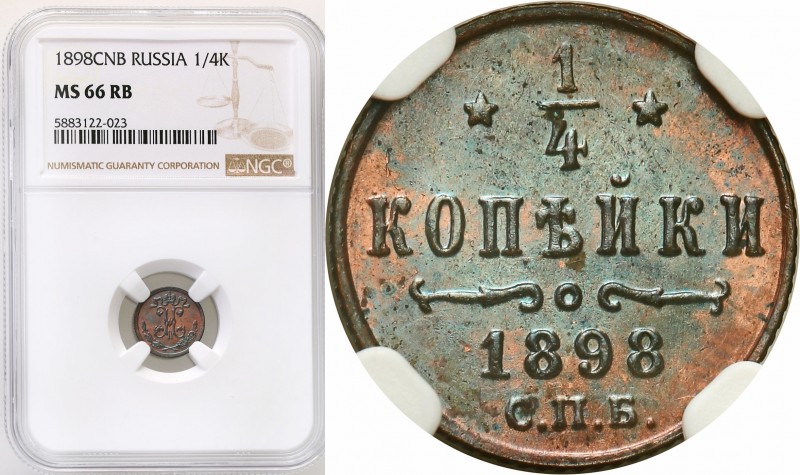 Russia 
RUSSIA / RUSSLAND / РОССИЯ

Rosja. Nicholas II. 1/4 Kopek (kopeck) 18...