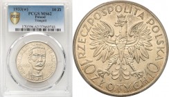 Poland II Republic
POLSKA / POLAND / POLEN / POLOGNE / POLSKO

II RP. 10 zlotych 1933 Traugutt PCGS MS62 

Piękny egzemplarz, intensywny połysk m...