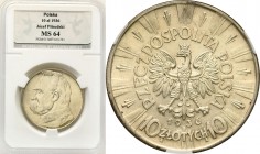 Poland II Republic
POLSKA / POLAND / POLEN / POLOGNE / POLSKO

II RP 10 zlotych 1936 Pilsudski PGM MS64 

Pięknie zachowana moneta w slabie PGM z...