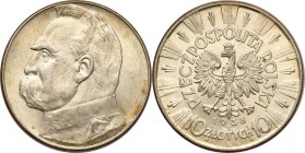 Poland II Republic
POLSKA / POLAND / POLEN / POLOGNE / POLSKO

II RP 10 zlotych 1938 Pilsudski - Rare Date 

Połysk, delikatna patyna. Bardzo ład...
