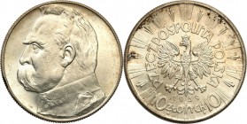Poland II Republic
POLSKA / POLAND / POLEN / POLOGNE / POLSKO

II RP. 10 zlotych 1939 Pilsudski 

Wspaniale zachowana moneta. Połysk, zielonkawa ...