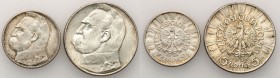 Poland II Republic
POLSKA / POLAND / POLEN / POLOGNE / POLSKO

II RP. 2 zlote 1934, 5 zlotych 1938 Pilsudski, set 2 coins 

Pięknie zachowane mon...