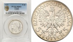 Poland II Republic
POLSKA / POLAND / POLEN / POLOGNE / POLSKO

II RP. 5 zlotych 1932 Women Head no mint mark PCGS MS62 

Bardzo ładny egzemplarz,...
