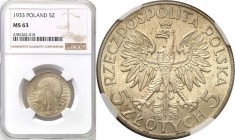 Poland II Republic
POLSKA / POLAND / POLEN / POLOGNE / POLSKO

II RP. 5 zlotych 1933 Women Head NGC MS63 

Piękny egzemplarz, połysk menniczy. Ła...