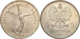 Poland II Republic
POLSKA / POLAND / POLEN / POLOGNE / POLSKO

II RP. 5 zlotych 1928 Nike no mint mark - exellence 

Połysk menniczy, subtelna pa...