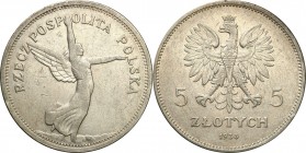 Poland II Republic
POLSKA / POLAND / POLEN / POLOGNE / POLSKO

II RP. 5 zlotych 1928 Nike no mint mark 

Delikatne wytarcia najwyższych elementów...