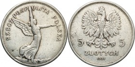 Poland II Republic
POLSKA / POLAND / POLEN / POLOGNE / POLSKO

II RP. 5 zlotych 1931 Nike - RARE DATE 

Rzadki i poszukiwany rocznik.Moneta z nat...