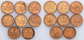 Poland II Republic
POLSKA / POLAND / POLEN / POLOGNE / POLSKO

II RP. 2 Grosz (Groschen) 1937, set 8 pieces 

Monety wyjęte z rulonu bankowego.Pa...
