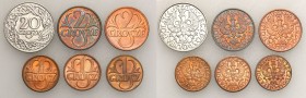 Poland II Republic
POLSKA / POLAND / POLEN / POLOGNE / POLSKO

II RP. 1, 2, 20 Grosz (Groschen) 1923-1939, set 6 coins - Beautiful set 

Mennicze...