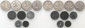 Poland II Republic
POLSKA / POLAND / POLEN / POLOGNE / POLSKO

II RP, Generalna Gubernia. 1 - 50 Grosz (Groschen) 1923-1938, set 9 coins 

Ładnie...